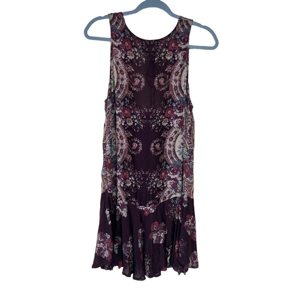 Free People Woman Small Paisley Print Flowy Hem Slip Dress Boho Festival - Picture 3 of 9